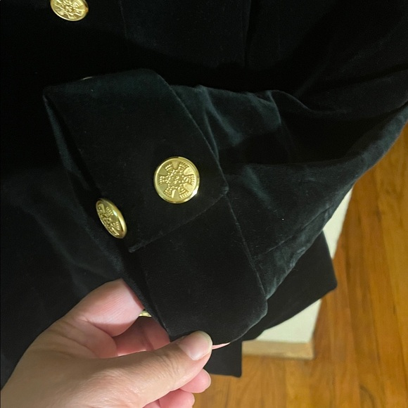 Doncaster Elegant Black Velvet Jacket w/ Gold Buttons - Picture 2 of 9